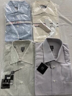 Ike Behar Men's Dress Shirt Set - Light Blue, Sage Green, Cream, Light Gray